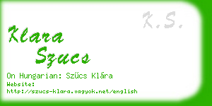 klara szucs business card